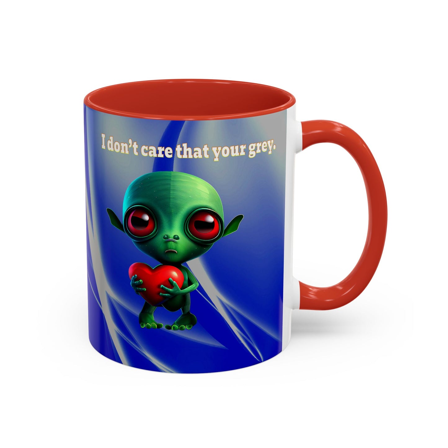 I don't care that your grey - Accent Mug (blue-white wave)