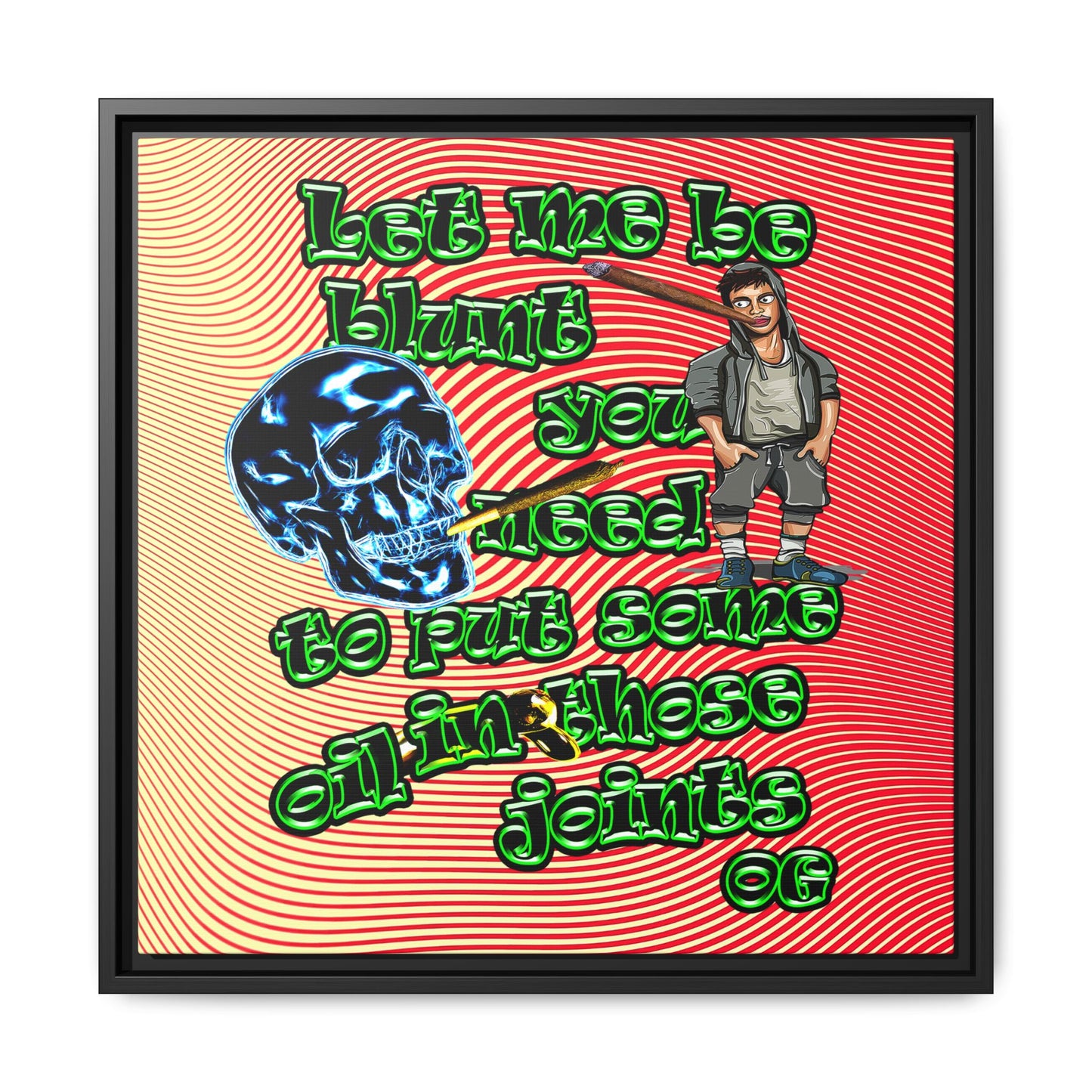 og - framed canvas art (yellow-orange wave)