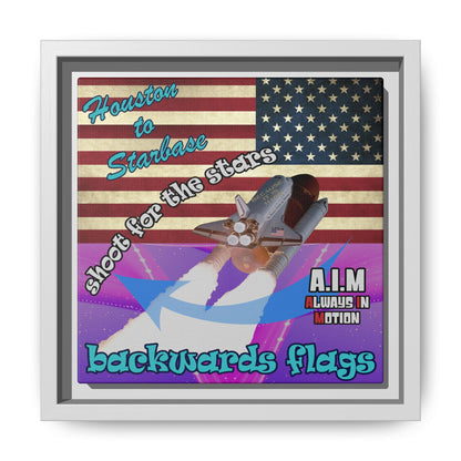 shoot for the stars - framed canvas art (purple-pink wave)