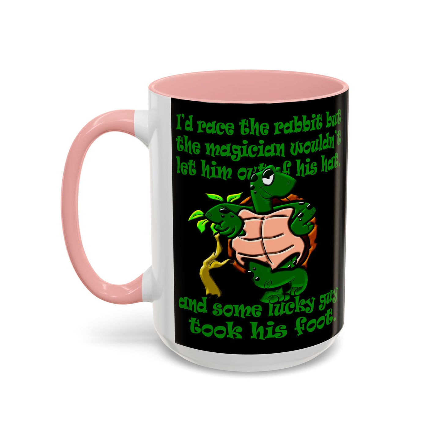 turtle race - Accent Mug (black)