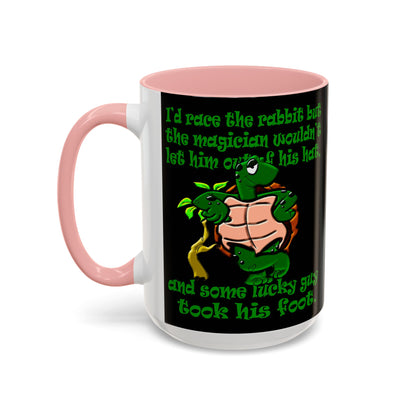turtle race - Accent Mug (black)