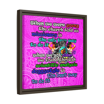 doggystyle - framed canvas art (pink swirl)