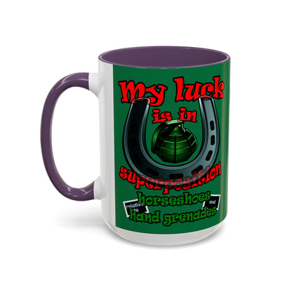 my luck - Accent Mug (dark green)
