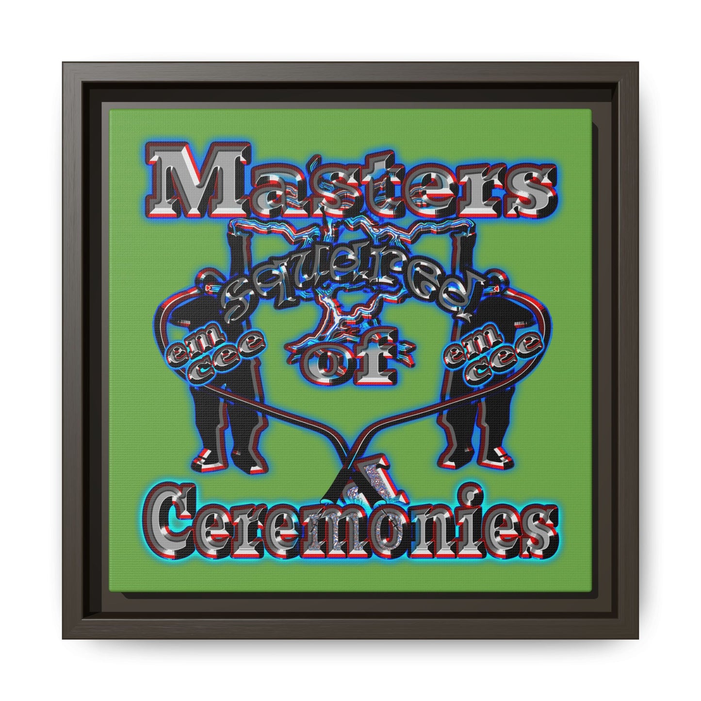 em cee squared - framed canvas art (green)