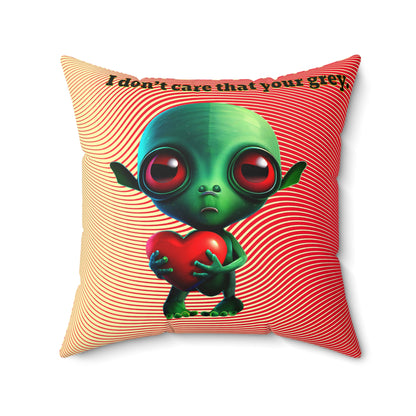 I don't care that your grey - Spun Polyester Square Pillow - (yellow-orange wave)