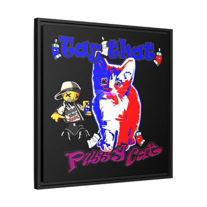 tag that - framed canvas art (black)