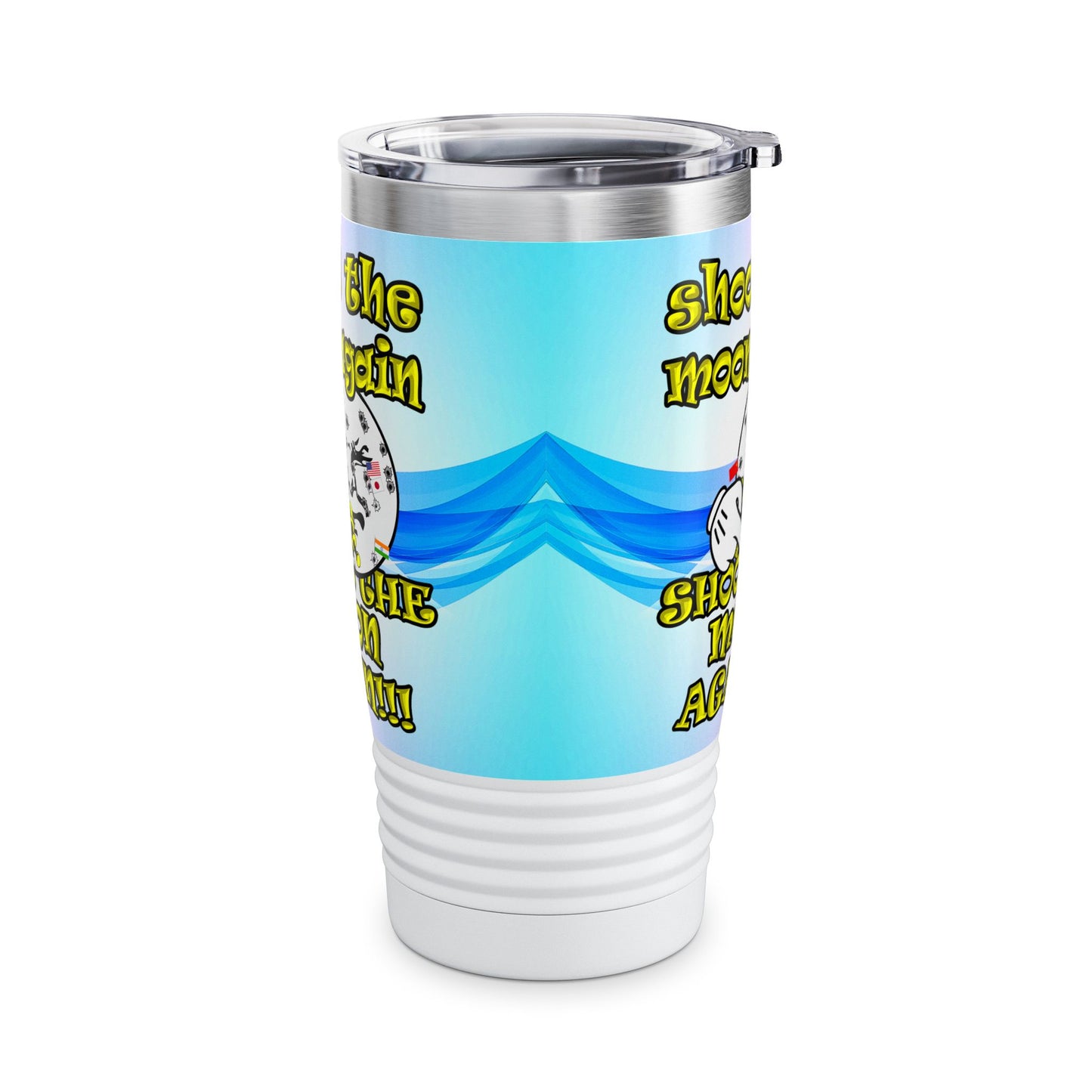 shoot the moon again - Ringneck Tumbler, 20oz (light blue-pink wave)