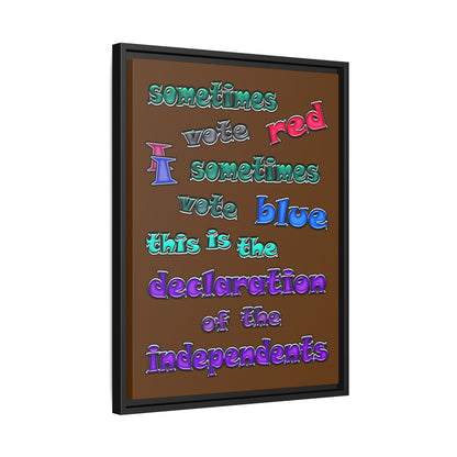 declaration of the independents - framed canvas art (brown)