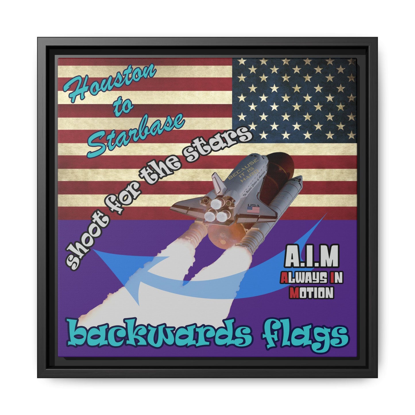 shoot for the stars - framed canvas art (purple)