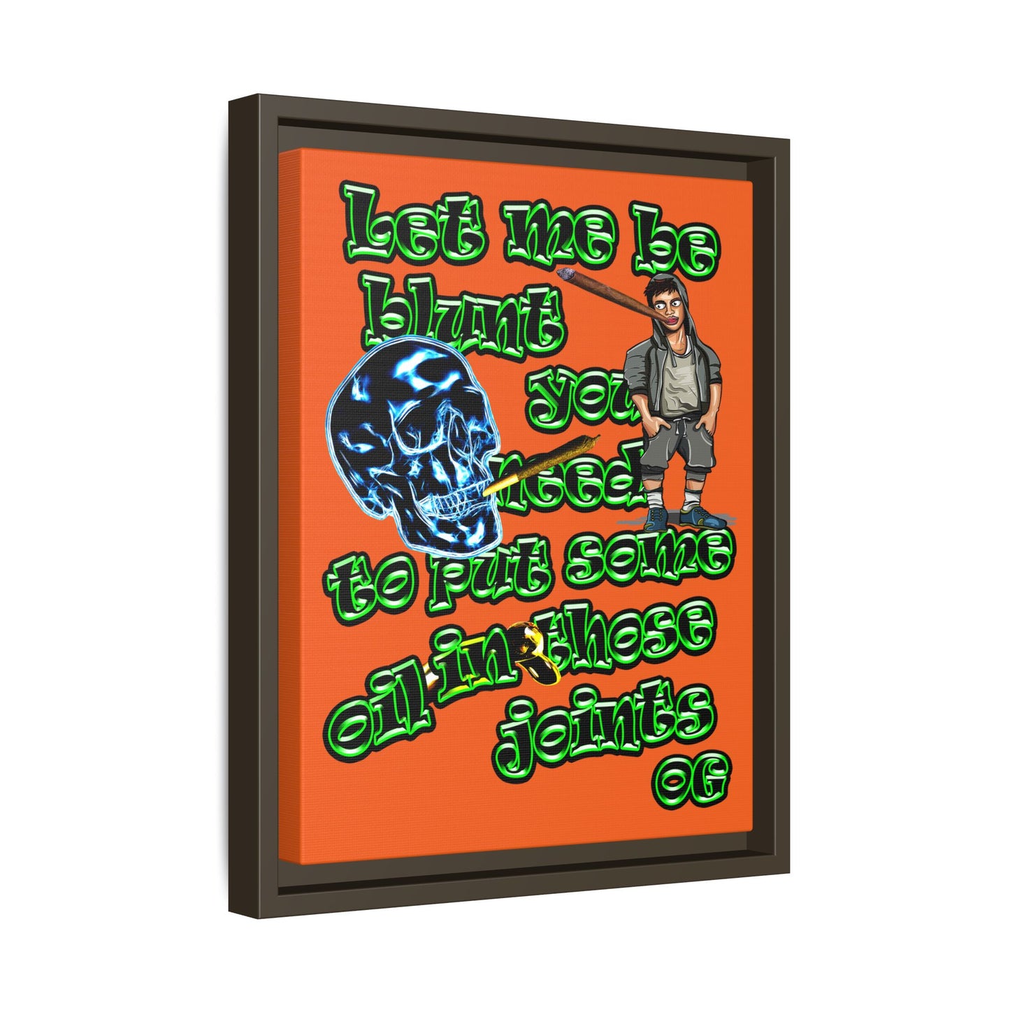 og - framed canvas art (orange)