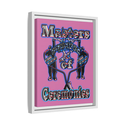 em cee squared - framed canvas art (light pink)