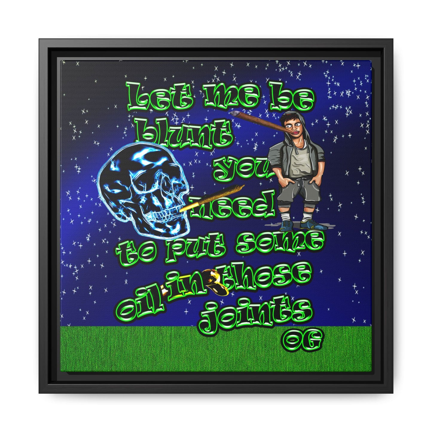 og - framed canvas art ('snoops' background)