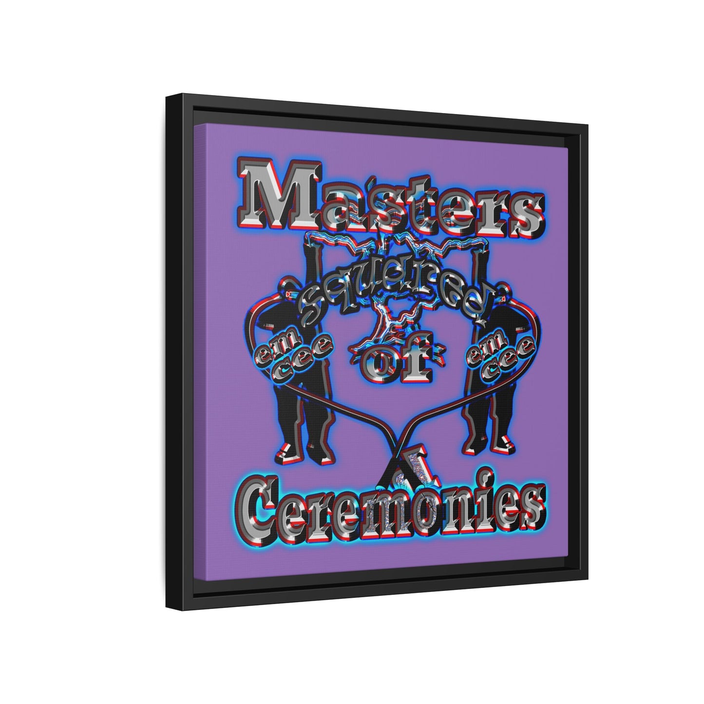 em cee squared - framed canvas art (light purple)