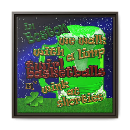 celtics logo - framed canvas art ('snoops' background)