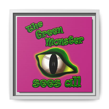 green monster - framed canvas art (pink)