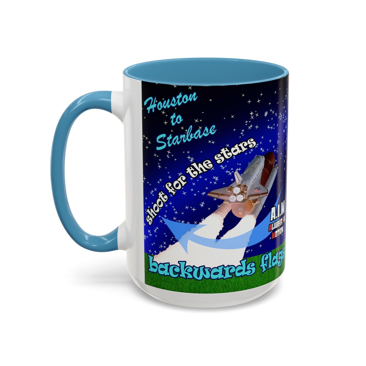 shoot for the stars - Accent Mug ('snoops' background)