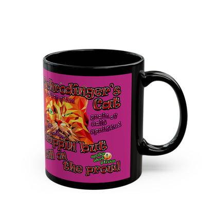 schrodinger's cat - Black Mug (pink)