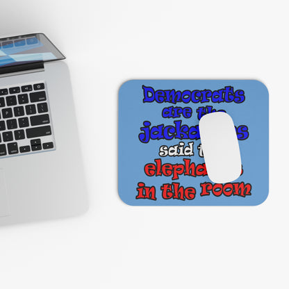 donkeys and elephants - Mouse Pad (Rectangle) (light blue)