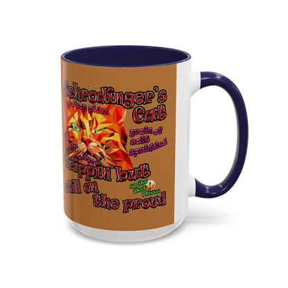 schrodinger's cat - Accent Mug (light brown)