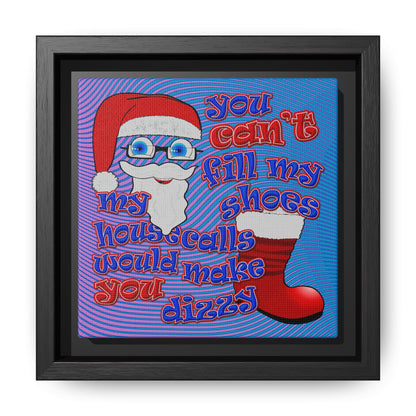 santa's shoes - framed canvas art (light blue-purple wave)