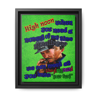 high noon - framed canvas art (green turf)