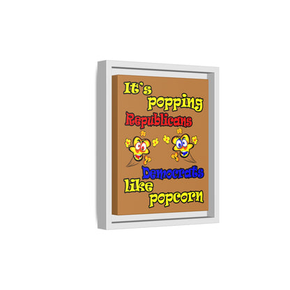 popping like popcorn - framed canvas art (light brown)