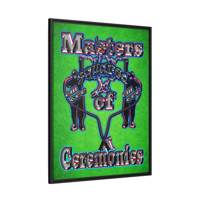 em cee squared - framed canvas art (green turf)