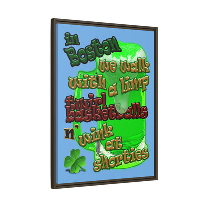 celtics logo - framed canvas art (light blue)