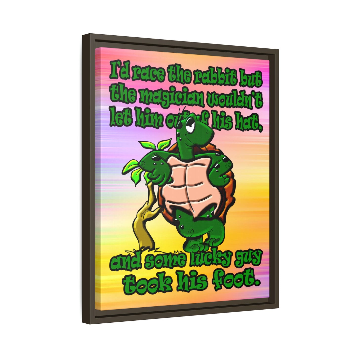 turtle race - framed canvas art (color blur)