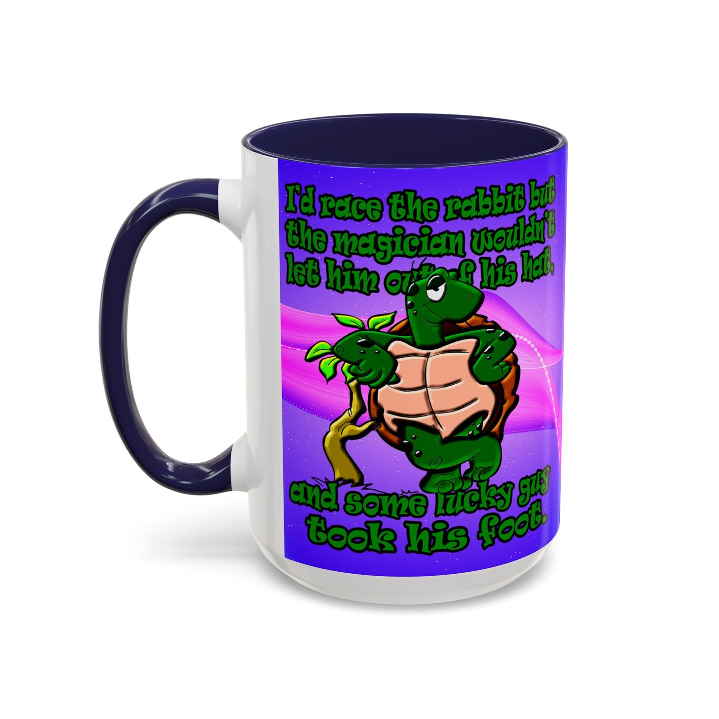 turtle race - Accent Mug (purple-pink wave)