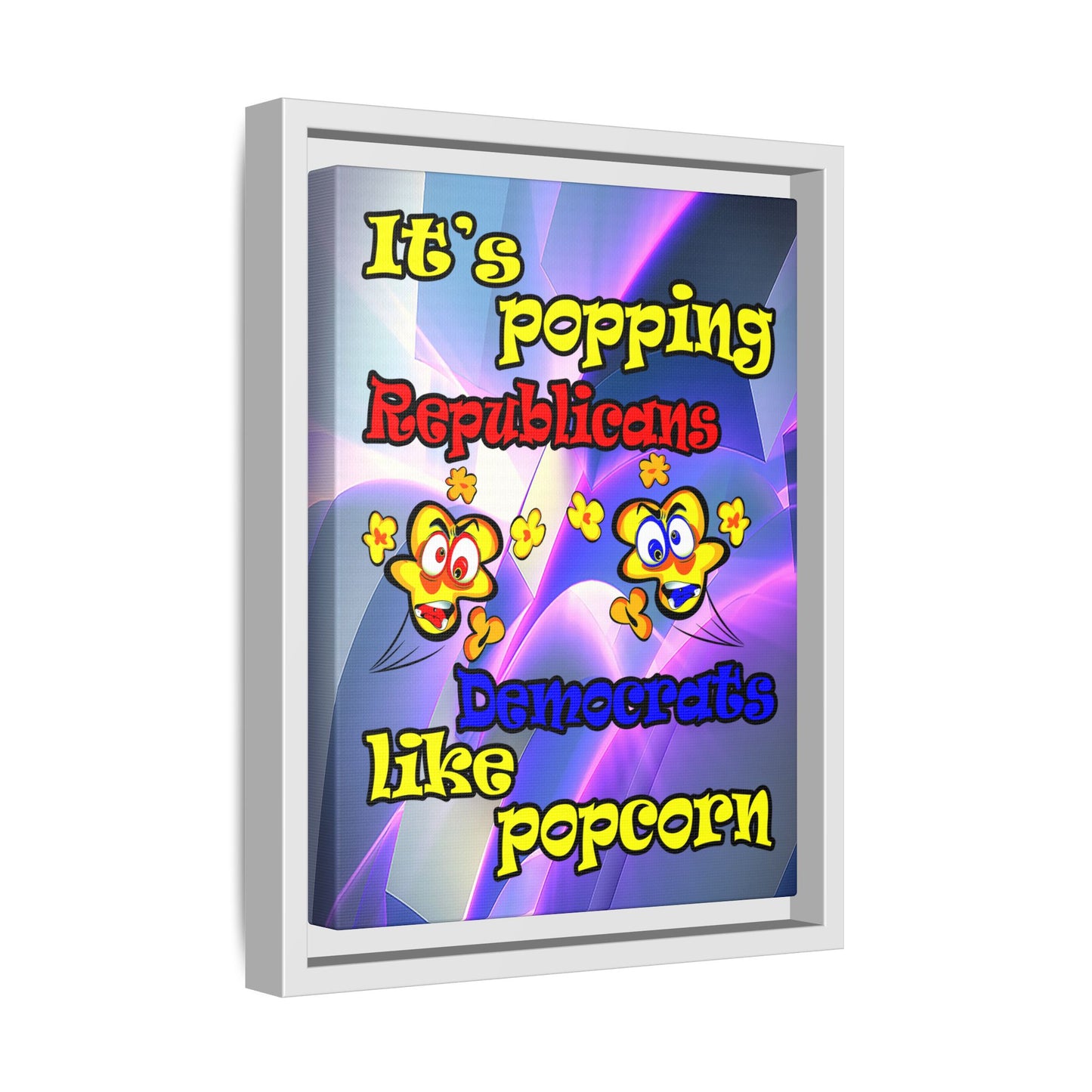 popping like popcorn - framed canvas art (grey-pink wave)