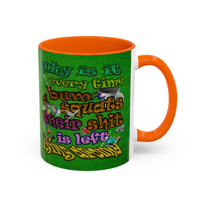 the bum's shit - Accent Mug (green turf)