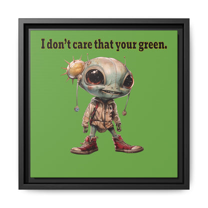 I don't care that your green - framed canvas art (green)