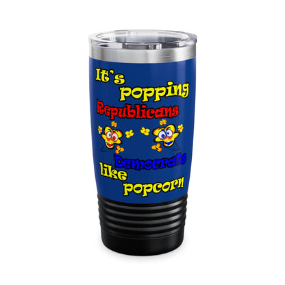 popping like popcorn - Ringneck Tumbler, 20oz (dark blue)