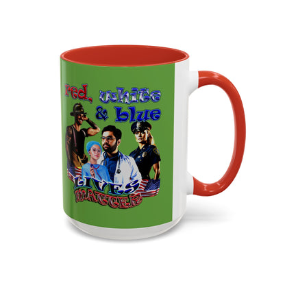 rw&b lives matter - Accent Mug (green)