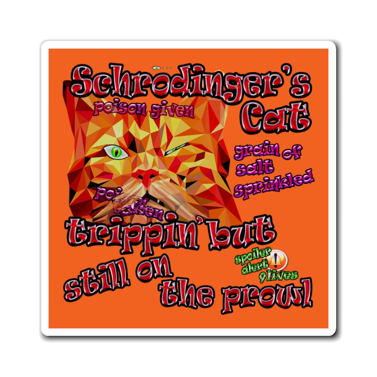 schrodinger's cat - Magnets - (orange)