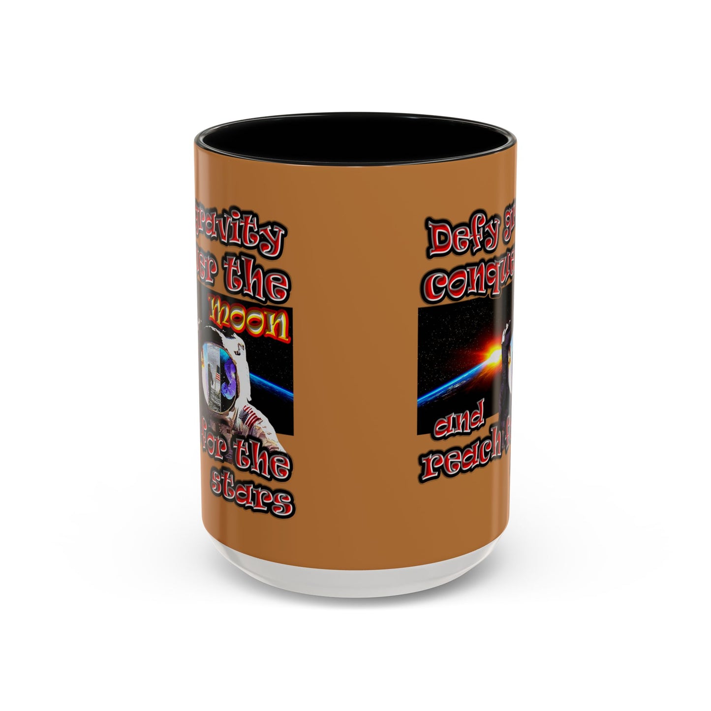 defy conquer reach - Accent Mug (light brown)