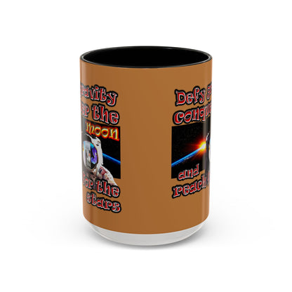 defy conquer reach - Accent Mug (light brown)