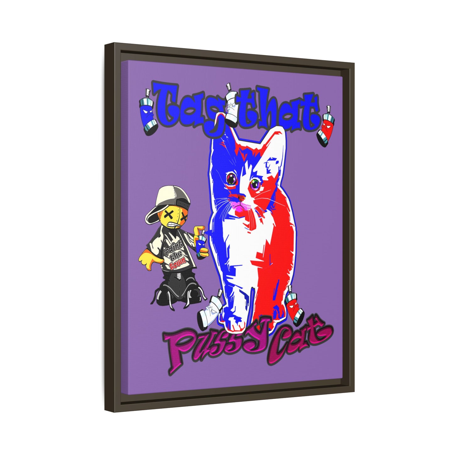 tag that - framed canvas art (light purple)