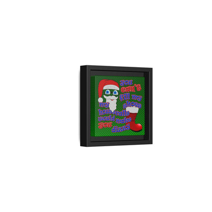 santa's shoes - framed canvas art (logo green)