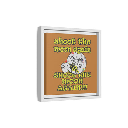shoot the moon again - framed canvas art (light brown)