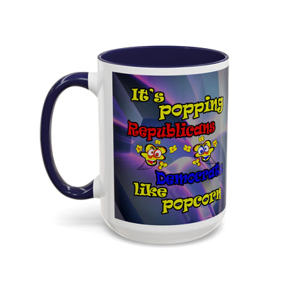popping like popcorn - Accent Mug (grey-pink wave)