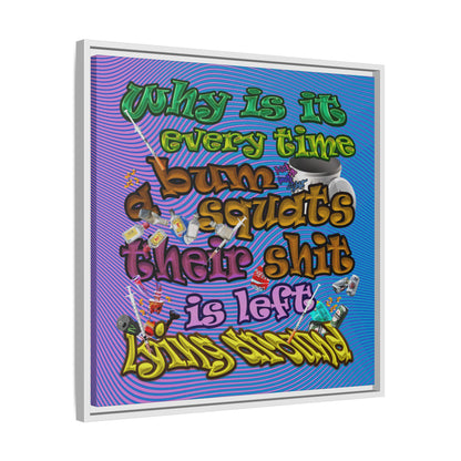 the bum's shit - framed canvas art (light blue-purple wave)