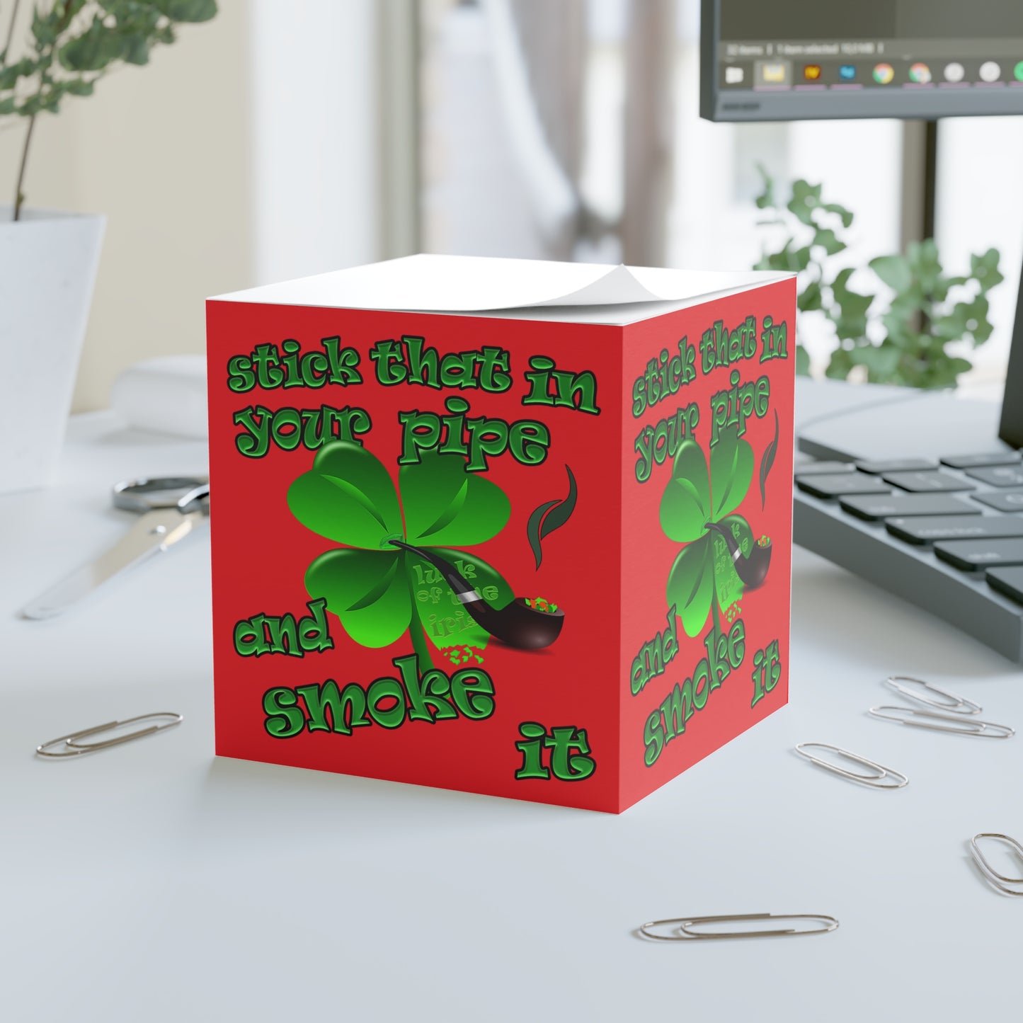 stick that in your pipe and smoke it - note cube (red)