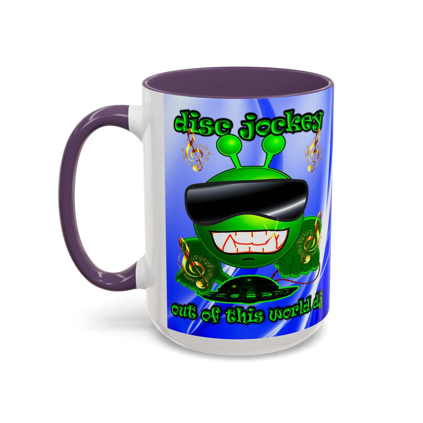 disc jockey - Accent Mug (blue-white wave)