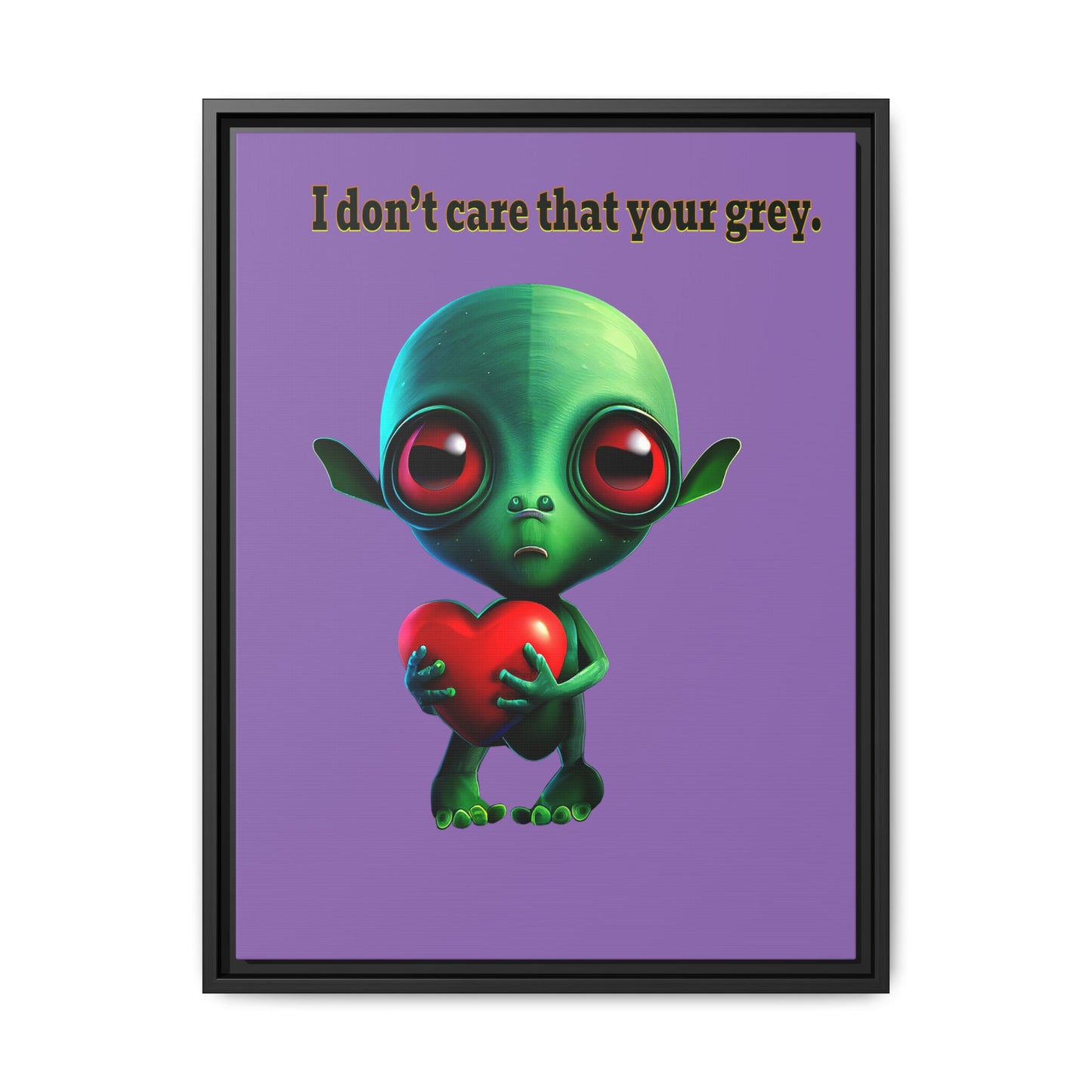 I don't care that your grey - framed canvas art (light purple)