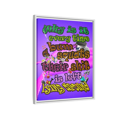 the bum's shit - framed canvas art (purple-pink wave)