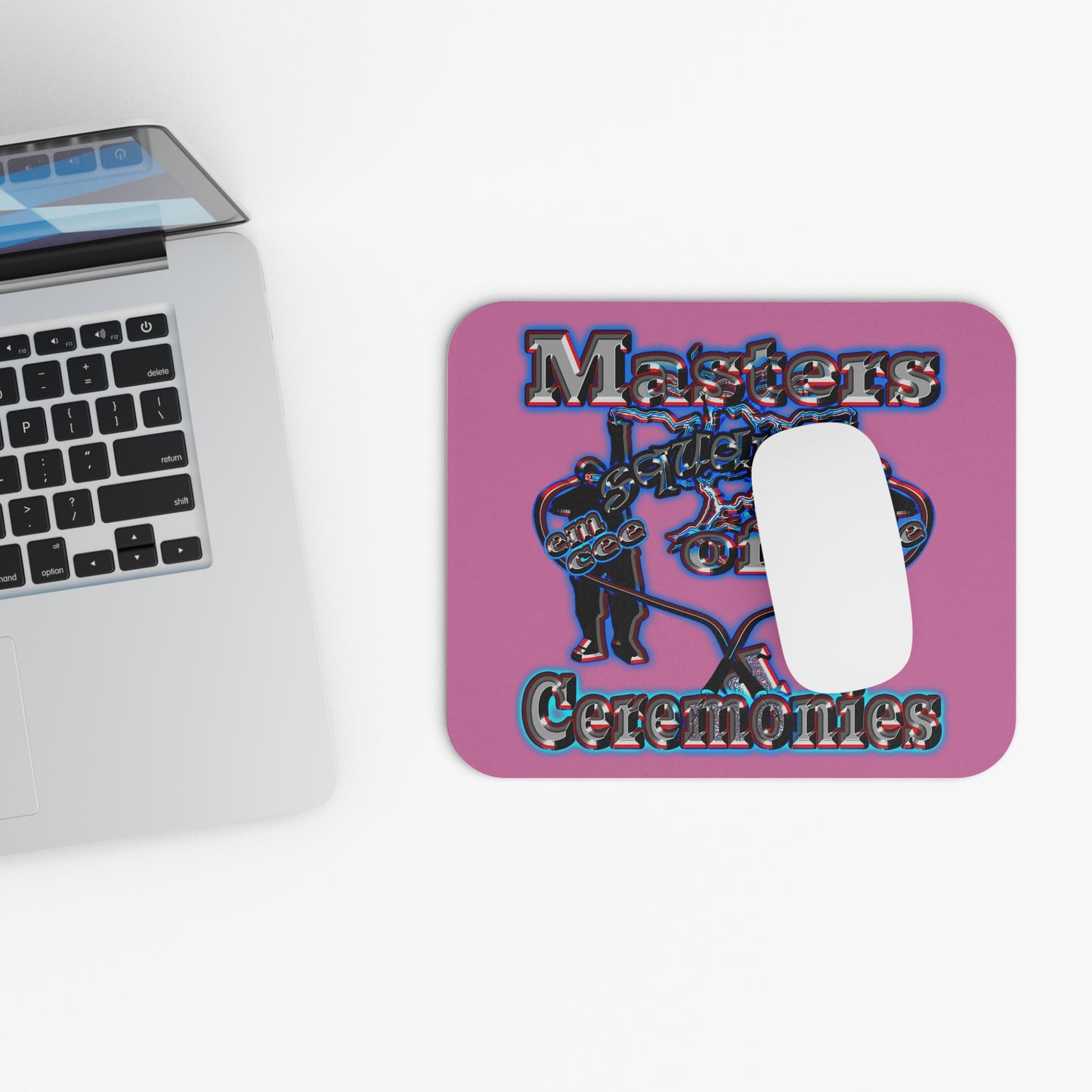 em cee squared - Mouse Pad (Rectangle) (light pink)