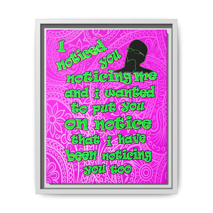 noticed you noticing - framed canvas art (pink swirl)