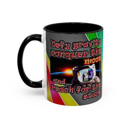 defy conquer reach - Accent Mug (rainbow split)